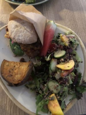 Tempeh burger  at Gott&Reco in Falun