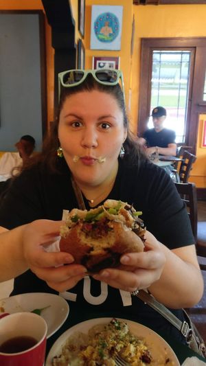 My favorite Mushroom burger ever at Red Cup Coffee House in Oklahoma City