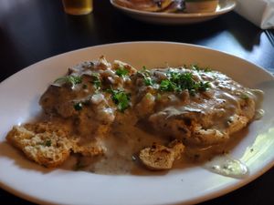 Vegan Biscuits and Gravy at Red Cup Coffee House in Oklahoma City