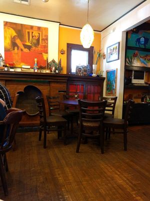 red cup interior at Red Cup Coffee House in Oklahoma City
