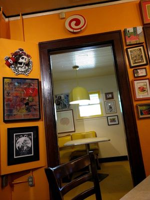 red cup interior at Red Cup Coffee House in Oklahoma City