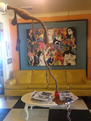 One of the many eclectic seating options at Red Cup Coffee House in Oklahoma City