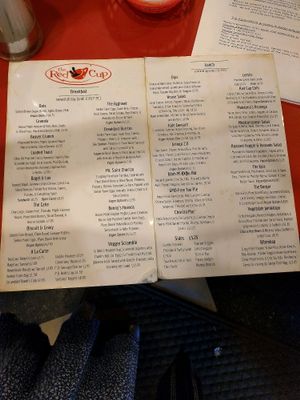 red cup menu October 2017 at Red Cup Coffee House in Oklahoma City