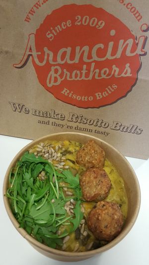 Stew with risotto balls at Arancini Brothers - Old St in East London