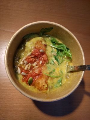 Risotto balls with butternut stew at Arancini Brothers - Old St in East London