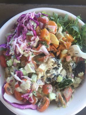 Grains + greens bowl with roasted vegetables at CAVA in Ashburn