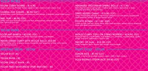 vegan options  at Masala Theory in Surry Hills