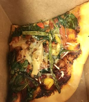 One of the best vegan pizza cheese I ever had. at Earth Cafe in Cork