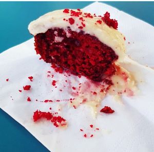 Vegan red velvet cup cake at Earth Cafe in Cork