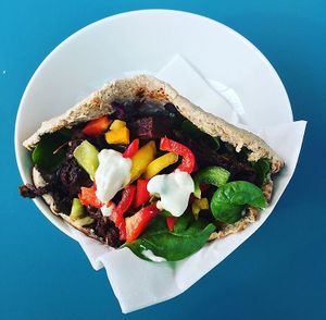 Vegan jackfruit pitta at Earth Cafe in Cork