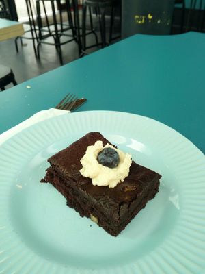 Chocolate brownie at Earth Cafe in Cork