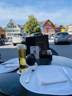 Table outside   at Cafe-Hotel Appenzell in Appenzell