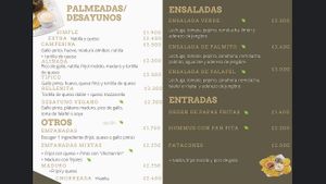 Menu 1/3 at Palmeadas in San Pedro