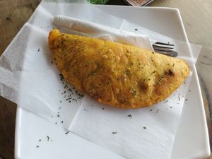 empanada con chicharron de soya at Palmeadas in San Pedro