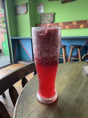 Yummy fresh blackberry juice!   at Palmeadas in San Pedro