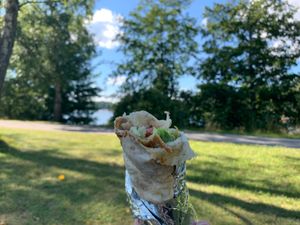 Vegan kebab. This is not on the menu, but since they've got vegan kebab pizza I just had to ask. Delicious.  at Tellus Pizza in Hagersten
