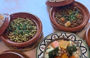 Broad beans and Lentil tagines
Vegetables couscous  at Al Fassia Restaurant in Windsor