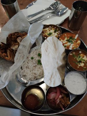 Chef Special Chur Chur Naan Thali - check if it is Vegan at Dosa Delight in Jackson Heights