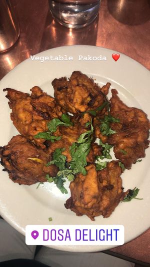 Vegetable Pakoda (vegan)  at Dosa Delight in Jackson Heights
