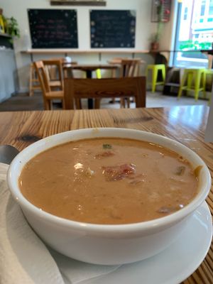 Coconut curry soup = vegan at Twisted Tree Cafe in Asbury Park