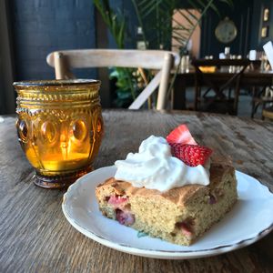 Strawberry shortcake  at Fig + Farro in Minneapolis
