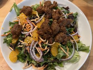 Ginger Miso and Carrot Salad with Vegan Fried Chick’n  at Bellwether in Jacksonville