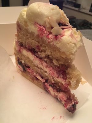 Vegan Cherry bakewell triple layer cake  at Cake Tin in Blackpool