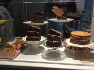 Selection of brownies, cookies and brookies - all vegan at Cake Tin in Blackpool
