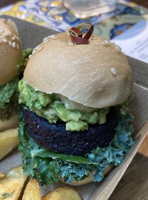 SexyBeet - beetroot patty with guacamole at Kale in Hong Kong Island