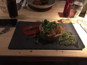 Butternut squash and leek tart at The Flying Horse in Bedford