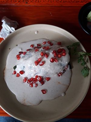 Chile en nogada! at Vege Taco in Mexico City