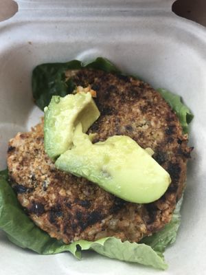 Bunless Black Bean Burger at The Green Plate in Whitinsville
