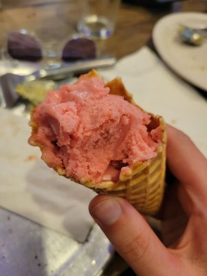 Raspberry sorbet at Parkway Pizza in St Louis Park