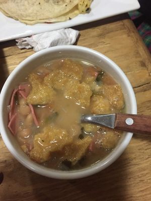 Beans at Don Andres Taqueria Vegana in Mexico City