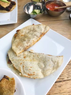 Quesadilla? Yes, please!!! at Don Andres Taqueria Vegana in Mexico City