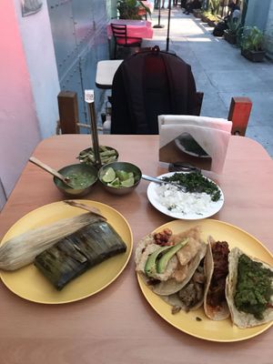Great tamales, average tacos. at Don Andres Taqueria Vegana in Mexico City