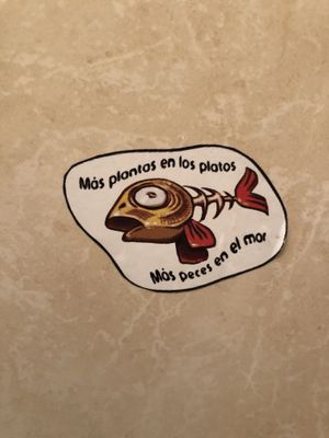  bathroom sticker!  at Don Andres Taqueria Vegana in Mexico City