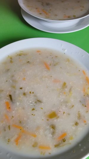 Wheat soup at Salud Integral in Tarma
