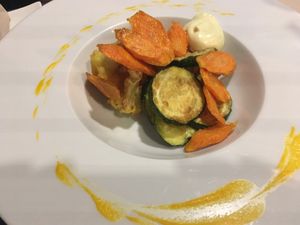 Vegetable tempura at Apriti Sesamo Cucina Naturale Bioenegetico in Parma