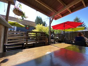 Part of the covered patio at Humble Roots Cafe in Maple Ridge