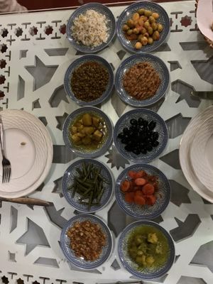 An amazing mixed salad at Dar Tajine in Fes