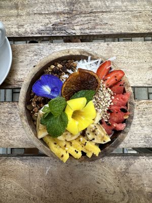 Banana smoothie bowl   at Shady Lane in Mirissa