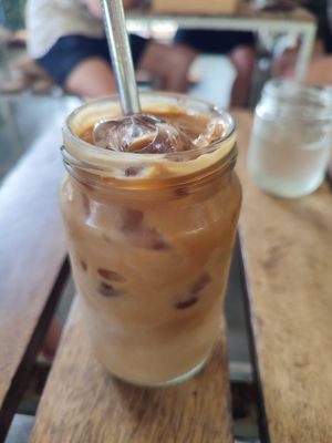 iced latte at Shady Lane in Mirissa