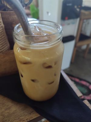 iced coconut latte at Shady Lane in Mirissa