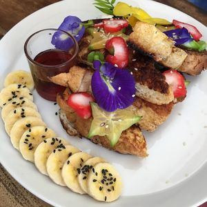 French toast (not vegan) at Shady Lane in Mirissa