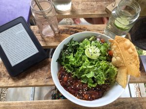 Vegan burrito bowl.  at Shady Lane in Mirissa