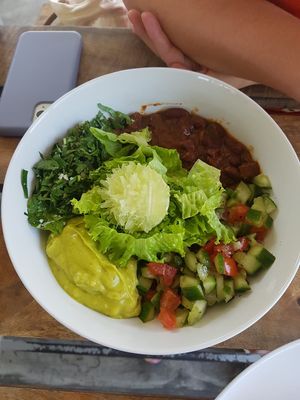 Burrito bowl at Shady Lane in Mirissa