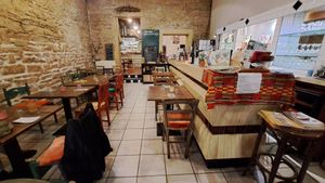 Bright and colourful inside. at Toutes Les Couleurs in Lyon