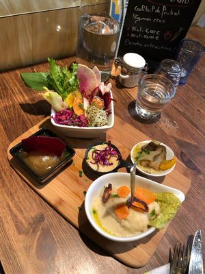 Main: tapas. So delish!!! at Toutes Les Couleurs in Lyon