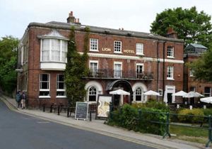 Exterior of pub/ restaurant at The Lion Hotel in Dartford